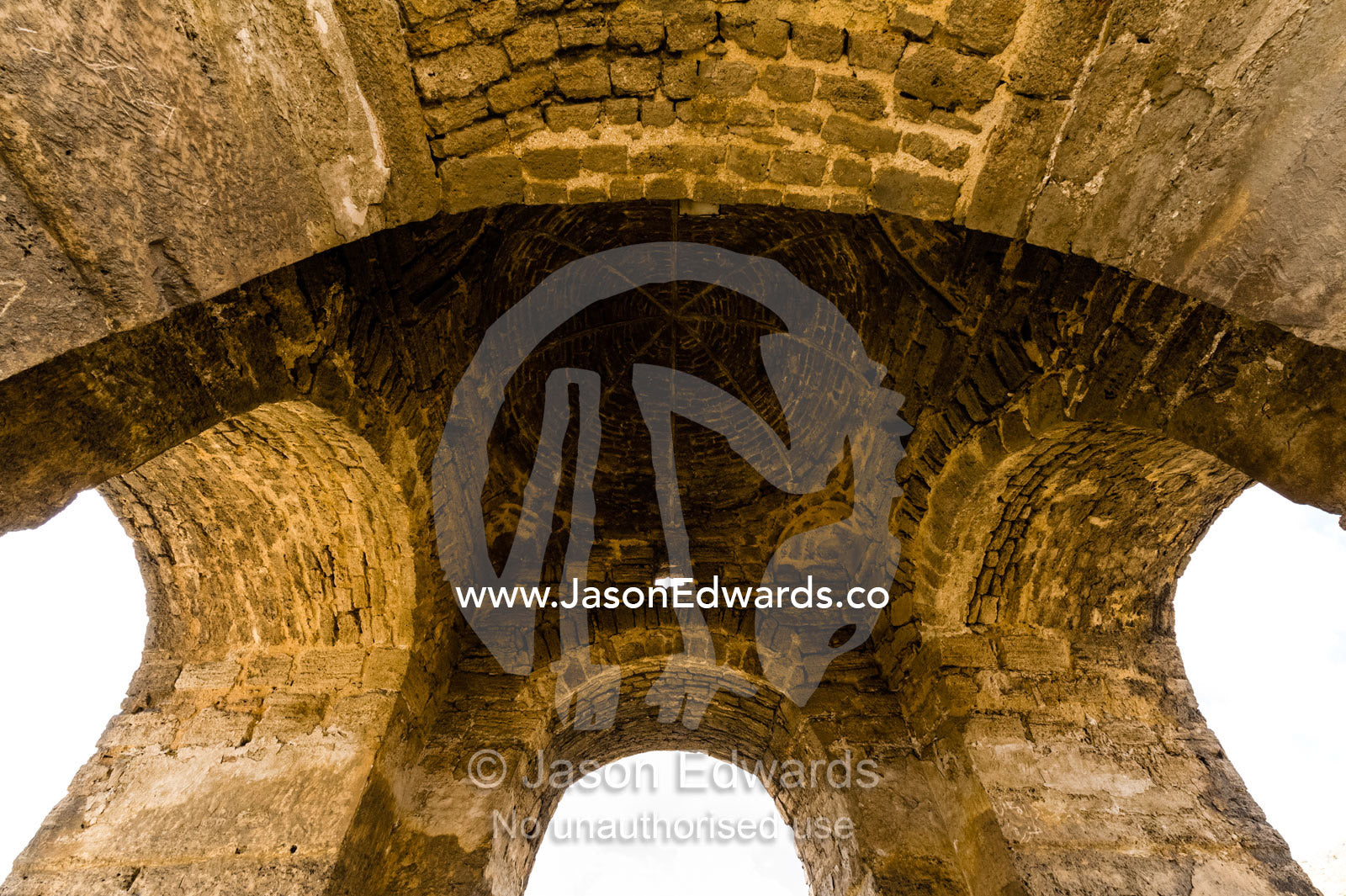 The vaulted ceiling and layered bricks of an ancient fire temple. Niasar, Neyasar District, Kashan County, Isfahan Province, Islamic Republic of Iran.