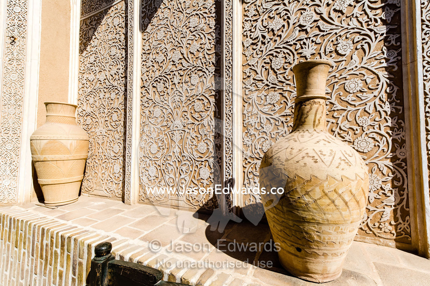 Ancient ceramic water pitchers in a water museum. Yazd Water Museum, Yazd, Yazd Province, Islamic Republic of Iran.