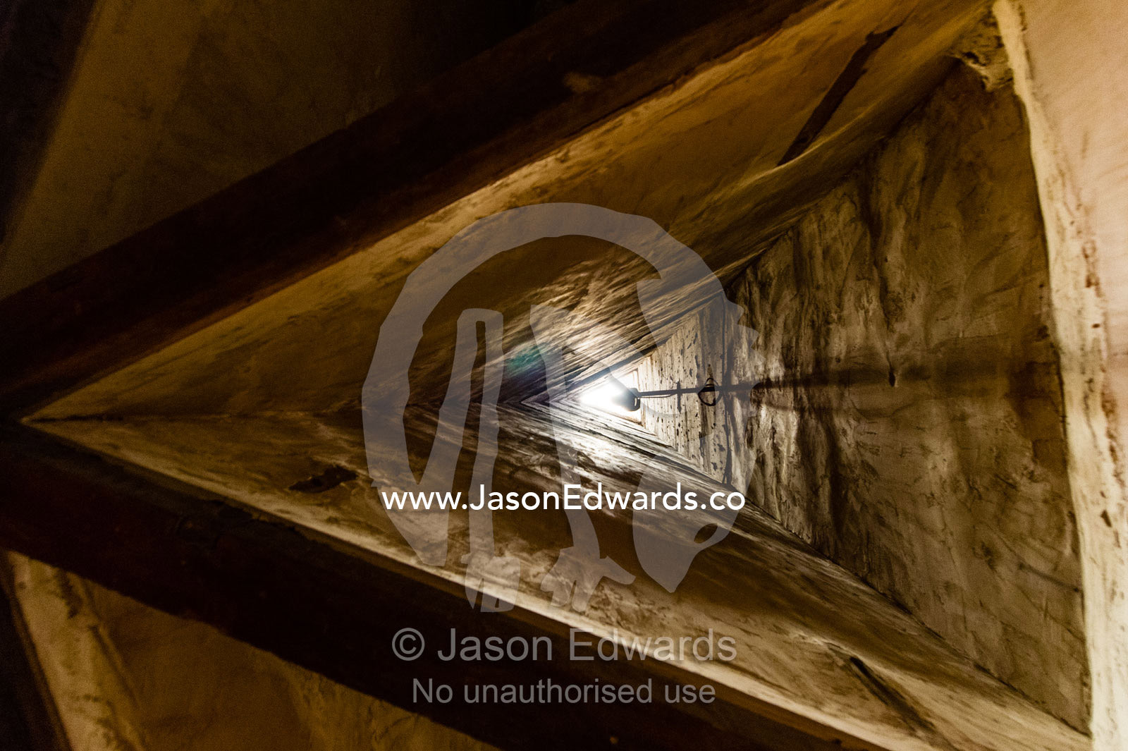 The internal structure of a windcatcher that draws air to and from the building. Dowlat Abad Garden, Yazd, Yazd Province, Islamic Republic of Iran.
