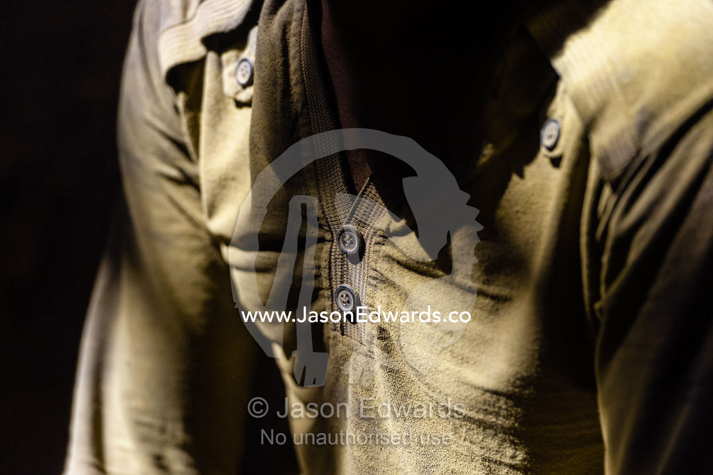 A dusty shirt of a labourer taking a rest break from working in a henna mill. Yazd, Yazd Province, Islamic Republic of Iran.