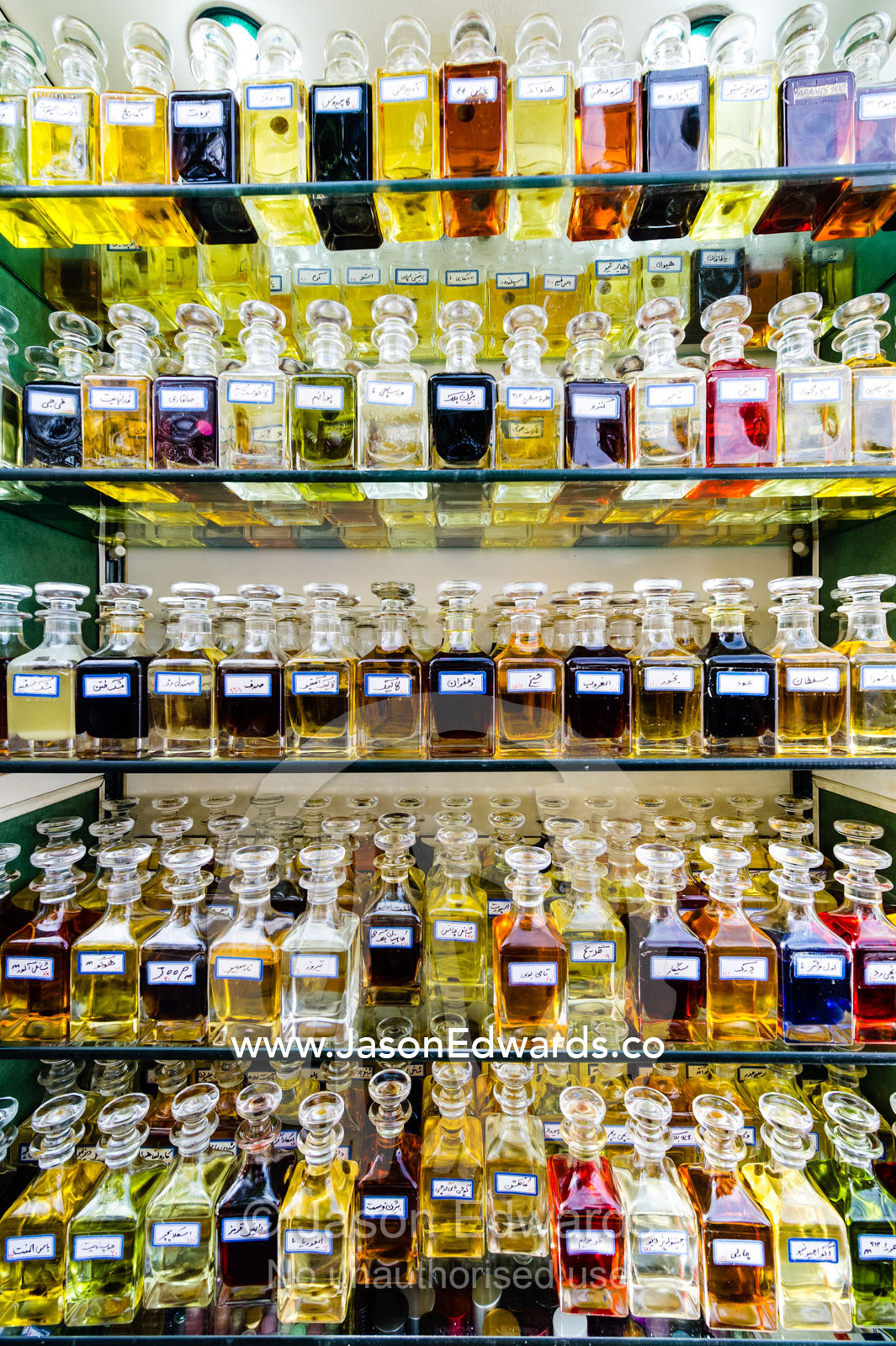 A perfume shop selling scents and aromas. Shiraz, Fars Province, Islamic Republic of Iran.