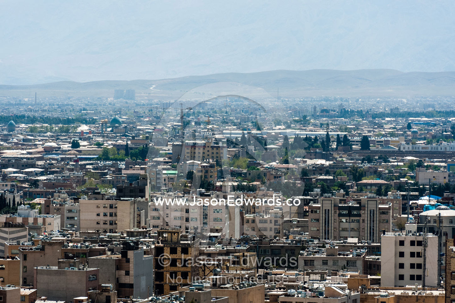 The skyline, office buildings and apartments of the city of Shiraz. Shiraz, Fars Province, Islamic Republic of Iran.