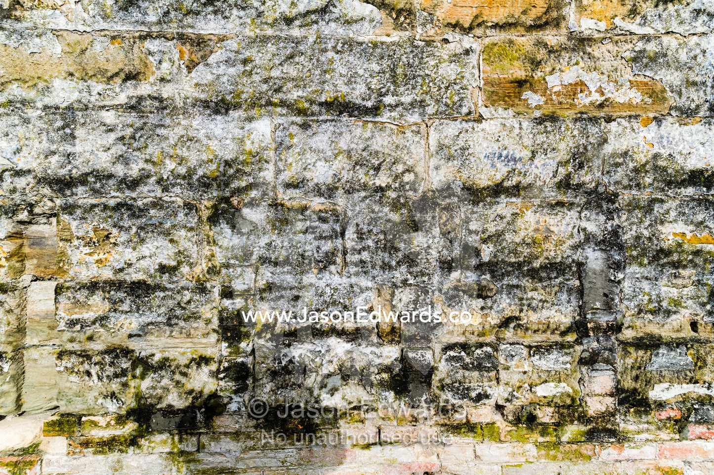 The weathered texture of a sandstone retaining wall constructed by convicts. Port Arthur Historic Site, Port Arthur, Tasmania,
Australia.