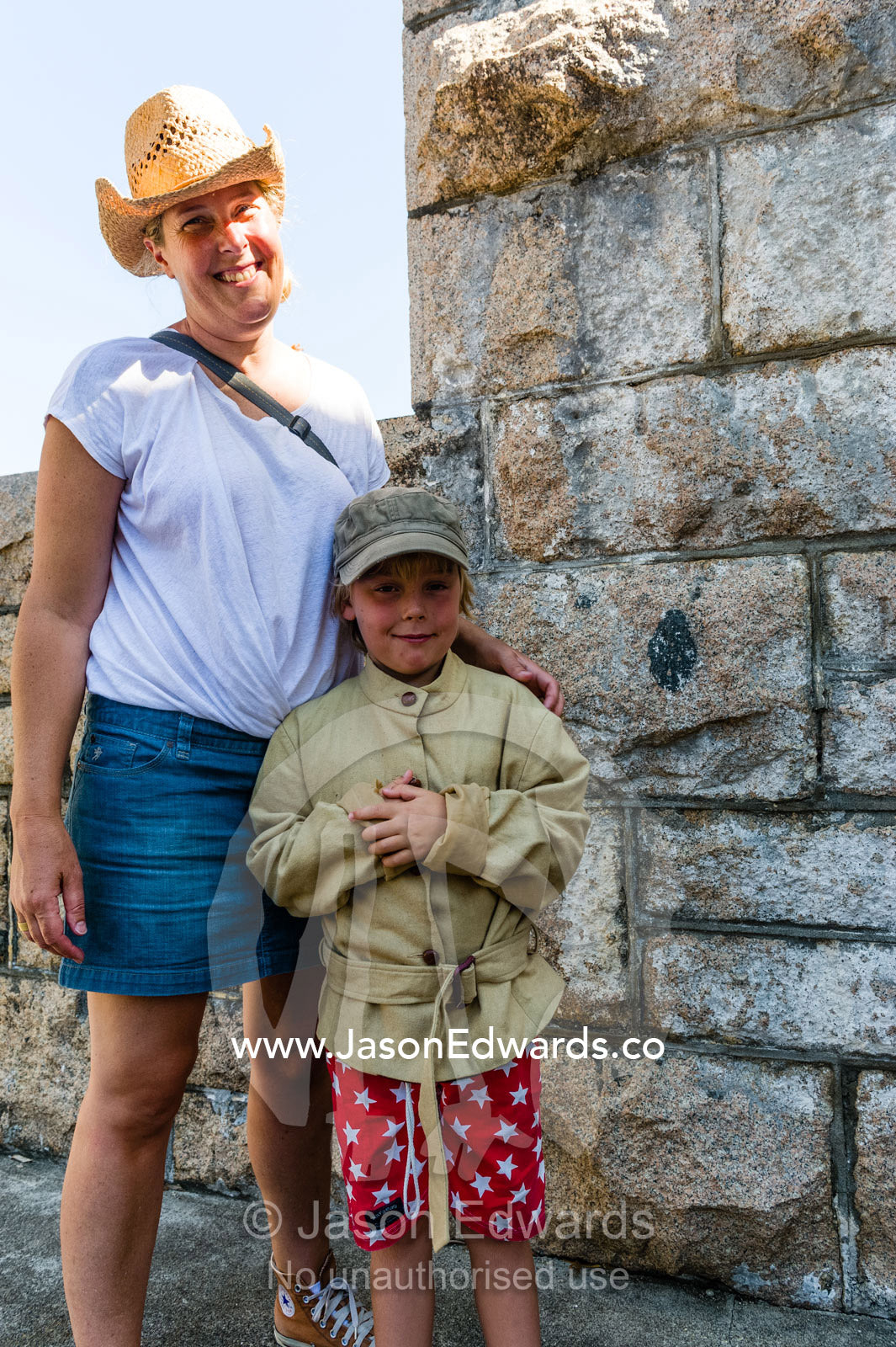 A boy dressed as a convict in an antique prison. Trial Bay Goal, Laggers Point, Arakoon National Park, New South Wales, Australia.