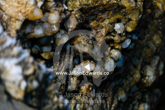Quartz crystals in a cave on the Kimberley coast. Prince Frederick Harbour, Kimberley Coast, Western Australia, Australia.