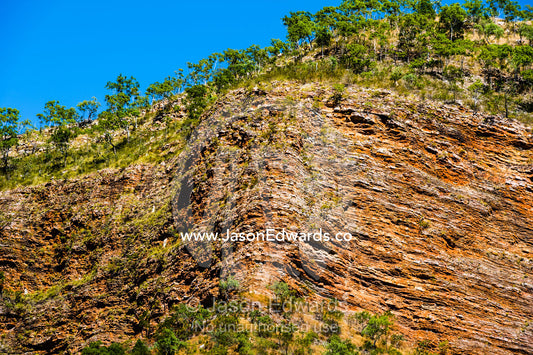 A series of sandstone synclines where folds in the rock happen under pressure. Cyclone Bay, Buccaneer Archipelago, Kimberley Coast, Western Australia, Australia.