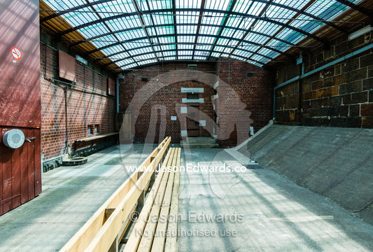 The caged ceiling of an outdoor exercise yard in a city jail for convicts. Melbourne, Victoria, Australia.
