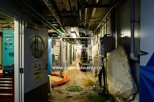 Extensive piping and cabling for an exhibit at an aquarium. Melbourne, Victoria, Australia.