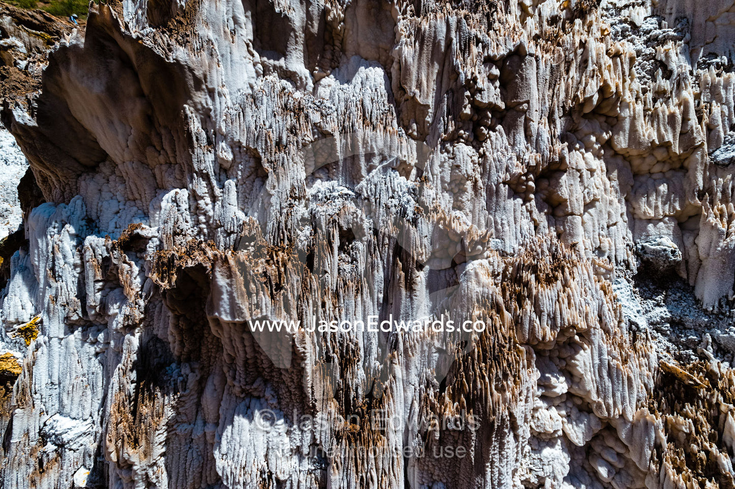 Salt deposits on the clay. Maras, Peru.