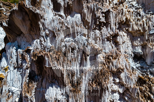 Salt deposits on the clay. Maras, Peru.