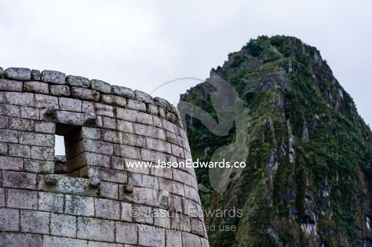 Inca polished dry-stone walls at the Temple of the Sun and Torreon, the observatory. Peru.