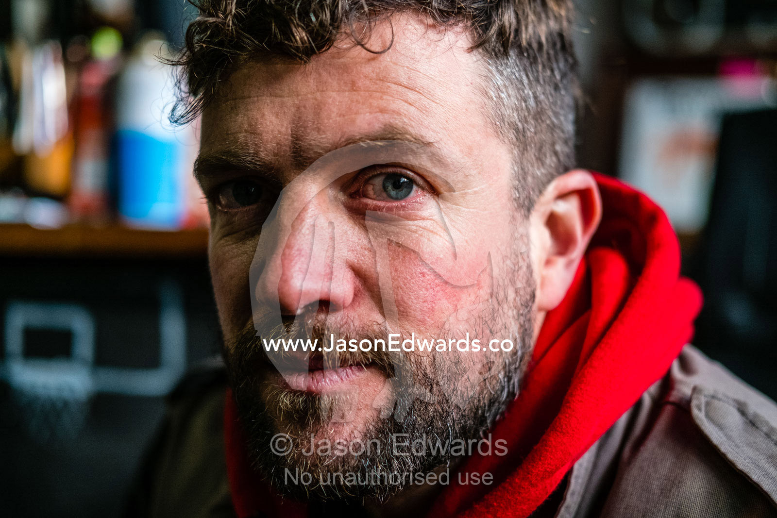 A portrait of a graffiti street artist in his inner city studio. Collingwood, Victoria, Australia.