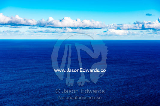 The vast and endless blue of the Pacific Ocean. Rapa Nui, Easter Island, Chile