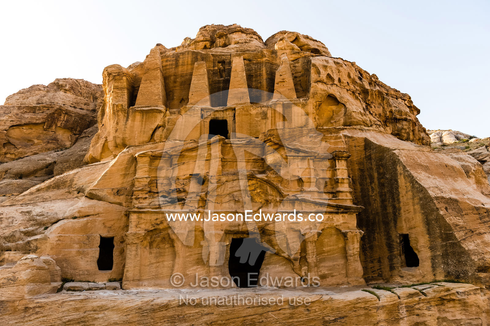 Ancient ruins of the Obelisk Tomb and Bab as-Siq Triclinium. Petra, The Lost City of Petra, Jordan