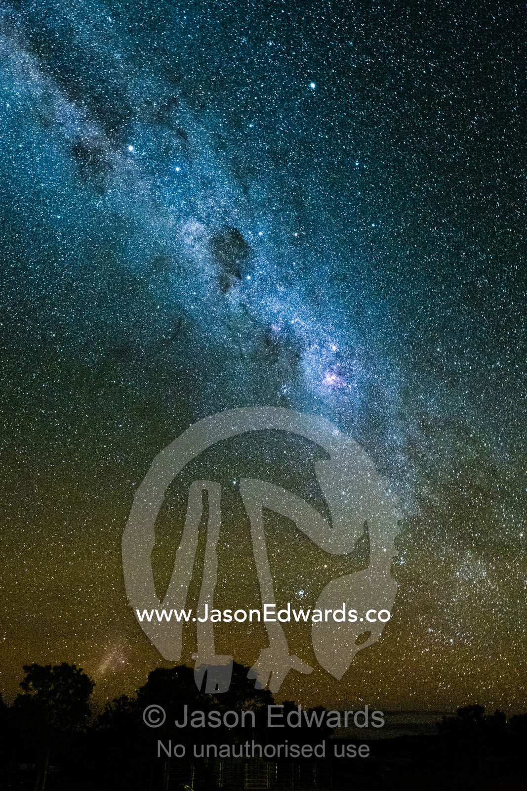 The Milky Way Galaxy and stars fill the night sky above the desert. Namatjira, Ipolera Out Station, Northern Territory, Australia