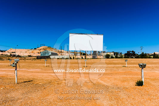 Movie speakers in a drive-in theatre in an outback town in the desert. Coober Pedy, South Australia, Australia