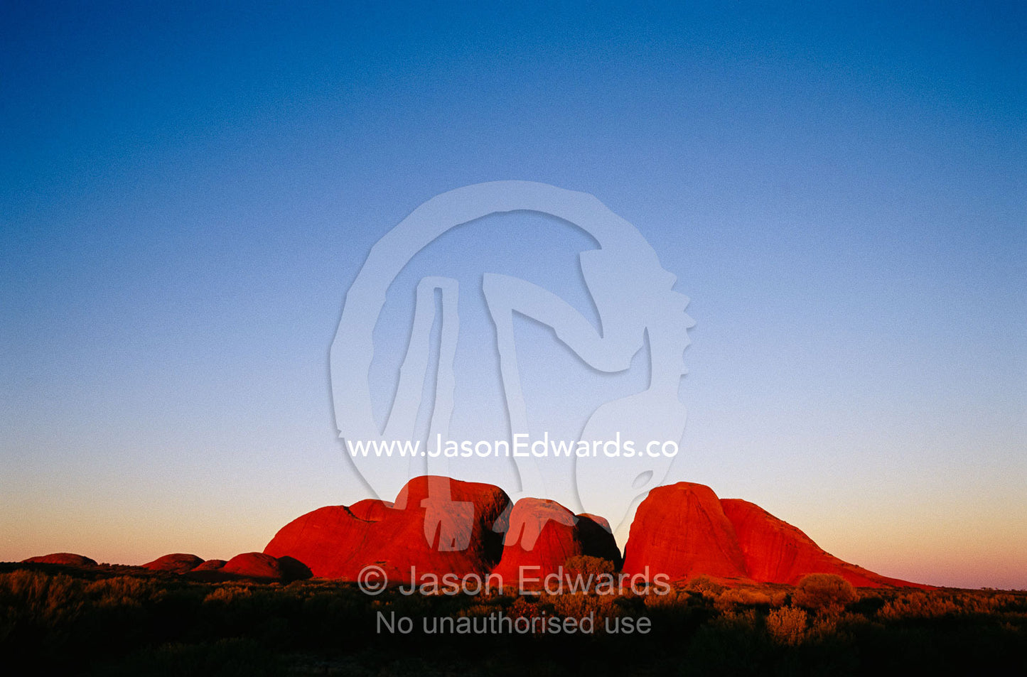 Twilight view of rock formations in Uluru National Park. Uluru National Park, Northern Territory, Australia.
