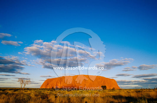 A view of Ayers Rock. Ayers Rock, Uluru National Park, Northern Territory, Australia.