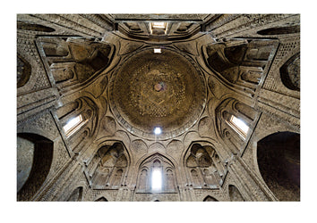 The cavernous, vaulted and domed ceiling of the Jameh Mosque in Iran.
 Jameh Mosque of Isfahan, Isfahan, Isfahan Province, Islamic Republic of Iran.
