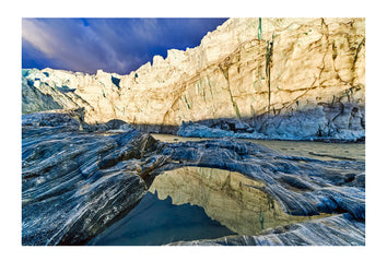 Striations carved into the bedrock by ice erosion as a glacier receded. Russell Glacier, Greenland Ice Sheet, Qeqqata Municipality, Kangerlussuaq, Greenland.